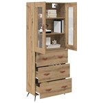 vidaXL Buffet avec étagère 2 Pièces Chêne artisanal Bois d'ingénierie