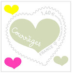 Feuille de 30 timbres Coeur - Courrèges - 100g