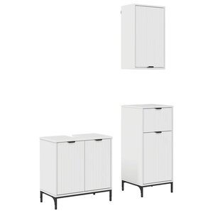 vidaXL Ensemble de mobilier de salle de bain 3 Pièces Blanc brillant