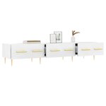 vidaXL Meuble TV blanc 150x36x30 cm bois d'ingénierie