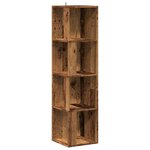 vidaXL Armoire d'angle vieux bois 33x33x132 cm bois d'ingénierie