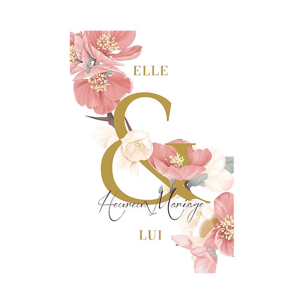 Carte De Voeux - Mariage - Heureux Mariage Elle & Lui