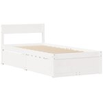 vidaXL Cadre de lit sans matelas blanc 75x190 cm bois de pin massif