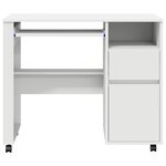 vidaXL Bureau blanc avec tiroirs Blanc MDF  Panneau de particules Standard