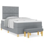vidaXL Lit à ressorts avec matelas Gris clair 120 x 190 cm tissu