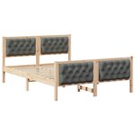 vidaXL Cadre de lit Gris foncé 140 x 190 cm Pin massif