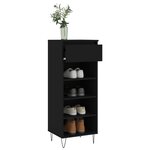 vidaXL Armoire à chaussures Noir 40x36x105 cm Bois d'ingénierie