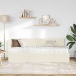 vidaXL Cadre de lit d'angle avec matelas 2 Pièces Crème Velours