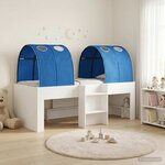 vidaXL Lit Haut pour Enfants avec Tunnel Blanc et bleu