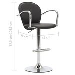 vidaXL Tabourets de bar avec accoudoir lot de 2 noir similicuir