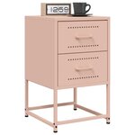 vidaXL Tables de chevet 2 Pièces rose 36x39x60 5 cm acier