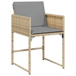 vidaXL Chaises de jardin avec coussins lot de 4 mélange beige