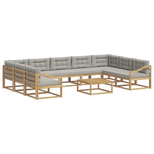 vidaXL Ensemble de canapés d'extérieur 10 Pièces Blanc et gris clair