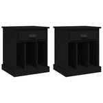 vidaXL Tables de chevet 2 Pièces noir 43x36x50 cm