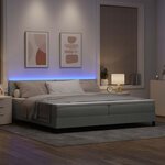 vidaXL Lit à ressorts avec matelas Gris clair 200 x 200 cm Velours