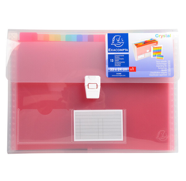 Trieur Valisette PP 13 Compartiments 33X25 CRYSTAL EXACOMPTA