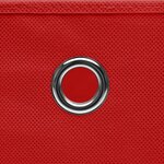 vidaXL Boîtes de rangement avec couvercles 4 Pièces 28x28x28 cm Rouge