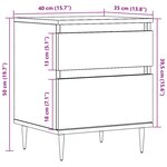 vidaXL Table de chevet chêne artisanal 40x35x50 cm bois d’ingénierie