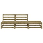 vidaXL Canapé de jardin sans accoudoirs repose-pieds bois pin imprégné