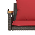 vidaXL Balancelle avec coussins marron 109x62x40 cm résine tressée