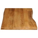 vidaXL Dessus de table 100x60x3 8 cm bord vivant bois massif manguier