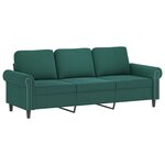 vidaXL Ensemble de canapés 4 Pièces avec coussins vert foncé velours