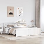 vidaXL Cadre de lit avec tête de lit sans matelas blanc 180x200 cm