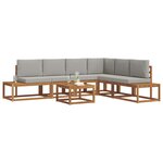 vidaXL Ensemble de canapés d'extérieur 7 Pièce Gris Naturel et Clair