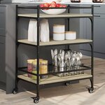 vidaXL Chariot de cuisine chêne sonoma 65x40x86 5 cm bois d'ingénierie