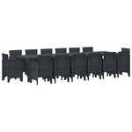 Ensemble de salle à manger de jardin vidaXL 15 pièces Anthracite en poly rattan