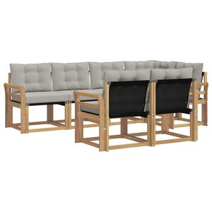 vidaXL Ensemble de canapés d'extérieur 7 Pièces Blanc et gris clair
