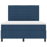 vidaXL Lit à Ressort avec Matelas Bleu 160x200 cm Tissu