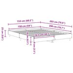 vidaXL Cadre de lit Chêne noir 203 x 153 x 25 cm Bois d'ingénierie
