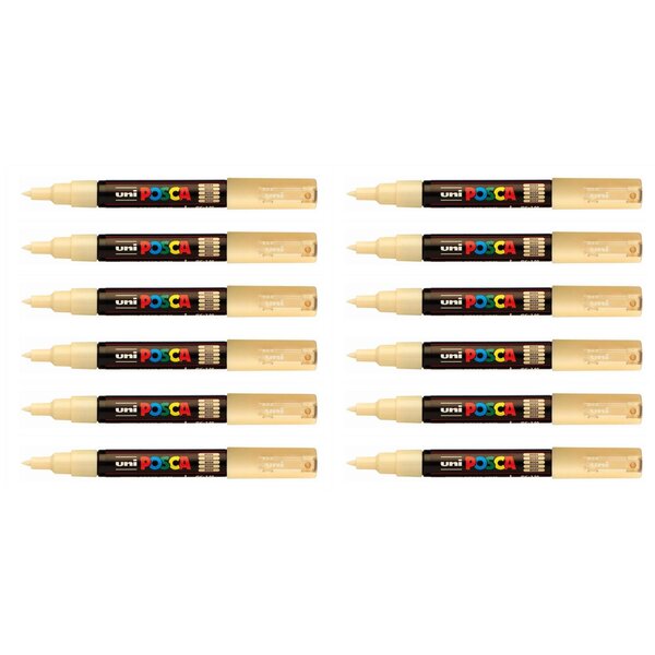 Marqueur pointe conique extra-fine posca pc1mc 0 7 - 1mm beige x 12 posca