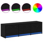 vidaXL Meuble TV avec LEDs Chêne Noir 140x34x40 cm Bois d'ingénierie