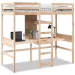 vidaXL Cadre de lit superposé sans matelas 80x200cm bois massif de pin