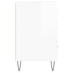 vidaXL Table de chevet blanc brillant 40x40x66 cm bois d'ingénierie