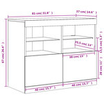 vidaXL Buffet avec lumières LED chêne sonoma 81x37x67 cm