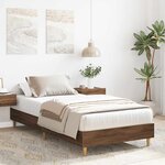 vidaXL Cadre de lit sans matelas chêne marron 90x200cm bois ingénierie