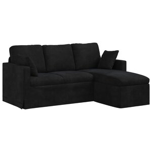 vidaXL Canapé Noir 198 x 134 x 80 cm Velours