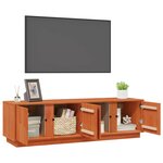 vidaXL Meuble TV Brun Ciré 140 x 40 x 40 cm Pin massif