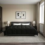 vidaXL Duvet d'été simple Matelassé Noir 200 x 200 cm Microfibre