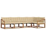 vidaXL Ensemble de canapés d'extérieur 5 Pièces Naturel et Beige