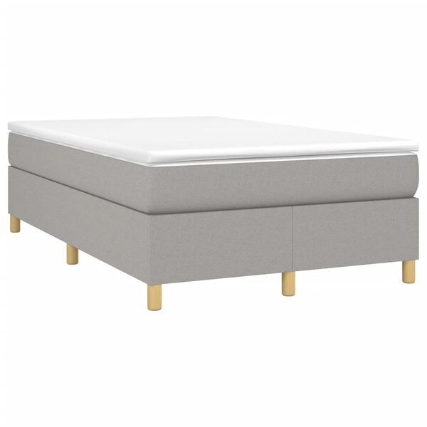 vidaXL Sommier à lattes de lit et matelas gris clair 120x190 cm tissu