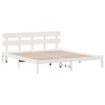 vidaXL Cadre de lit Blanc 200 x 200 cm Bois de pin massif