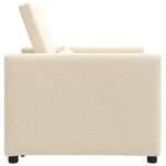 vidaXL Canapé Lit Simple avec des roues Crème 90 x 165 x 87 cm tissu