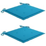 vidaXL Chaise à bascule avec coussin bleu Bois de teck solide