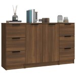 vidaXL Buffets 3 Pièces Chêne marron Bois d'ingénierie