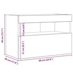 vidaXL Meuble TV mural Bois ancien 60 x 30 x 40 cm Bois d'ingénierie