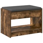 vidaXL Banc d'entrée avec coussin Chêne Fumé 63 x 38 x 45 cm